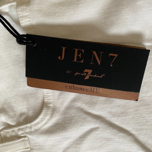 Jen7 by 7 for all mankind women's white long slim bootcut denim jeans size 14 - Picture 13 of 13